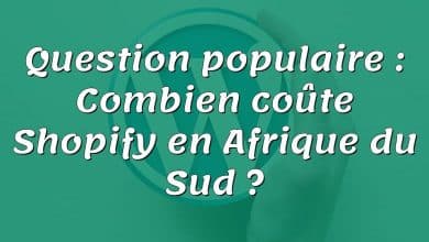 Question populaire : Combien coûte Shopify en Afrique du Sud ?